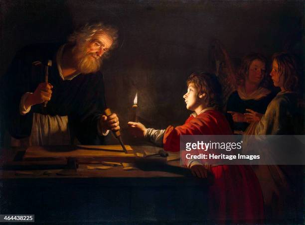 Childhood of Christ', c1620. Honthorst, Gerrit, van . Found in the collection of the State Hermitage, St. Petersburg.