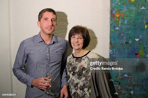 Aaron Fisher with his mom Barbara Fisher attend FilmRise Celebrates new office in Industry City in Brooklyn at FilmRise on February 25, 2015 in...