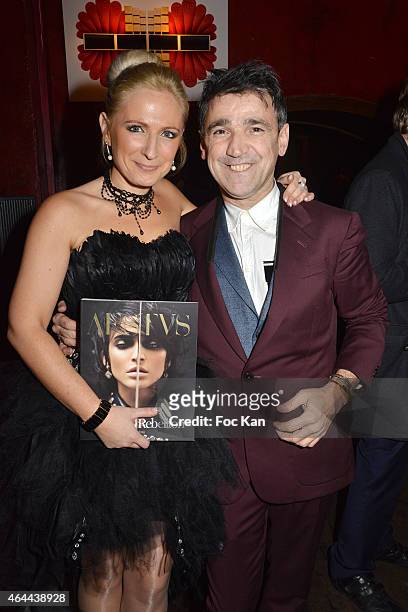 Founder Sophie Argiolas and Editor in chief Luigi Di Donna attend the 'AESTVS' Fashion Magazine Launch Cocktail at the Buddha on February 25, 2015 in...