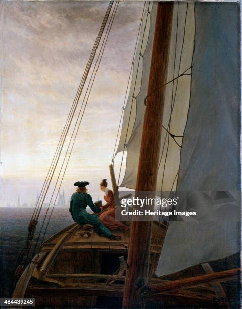 'On Board a Sailing Ship', between 1818 and 1820. Friedrich, Caspar David . Found in the collection of the State Hermitage, St. Petersburg.