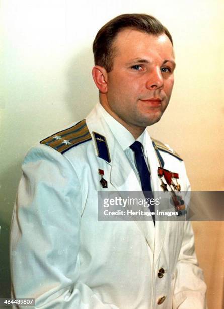 Yuri Gagarin, Russian cosmonaut, 1960s. Gagarin became the first man in space when he orbited the Earth aboard Vostok 1 on 12 April 1961. He was...