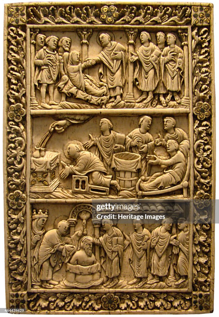 The Baptism of Clovis, ca 850. Artist: West European Applied Art