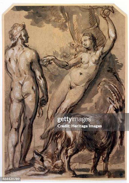 'Adam and Eve. The Fall', late 1590s. Found in the collection of the State A Pushkin Museum of Fine Arts, Moscow.