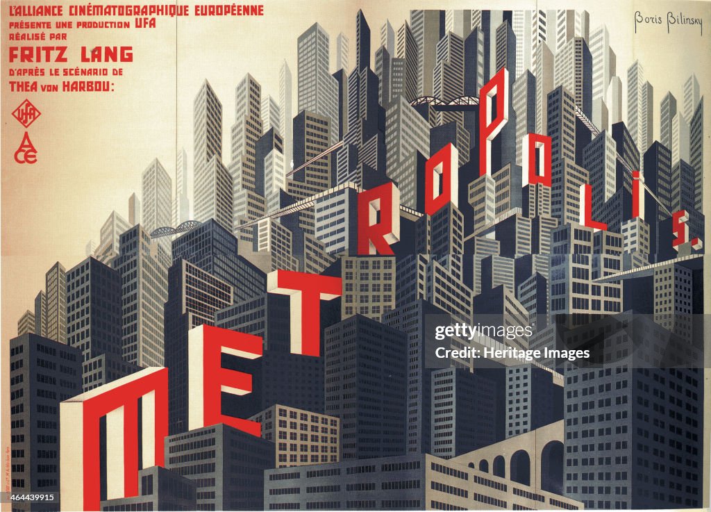 Movie poster Metropolis by Fritz Lang, 1926. Artist: Bilinsky, Boris Konstantinovich (1900-1948)