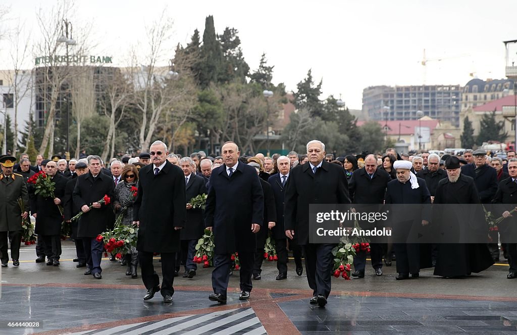 Turkish FM Cavusoglu attend commemoration of Khojaly Massacre in Baku