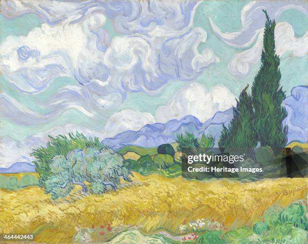 Wheatfield, with Cypresses, 1889. Found in the collection of the National Gallery, London.