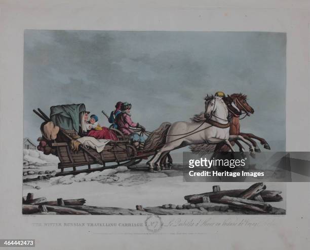 The Winter Russian Travelling Carriage, 1810s. Found in the collection of the State Museum of Theatre and Music Art, St. Petersburg.