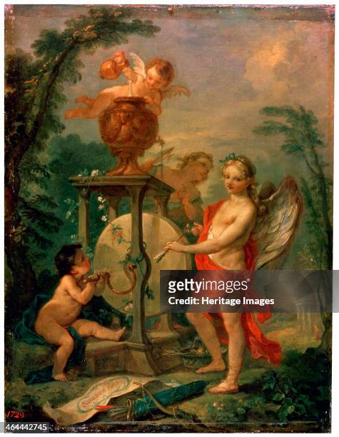 'Cupid Sharpening an Arrow', 1750. Found in the collection of the State Hermitage, St Petersburg.