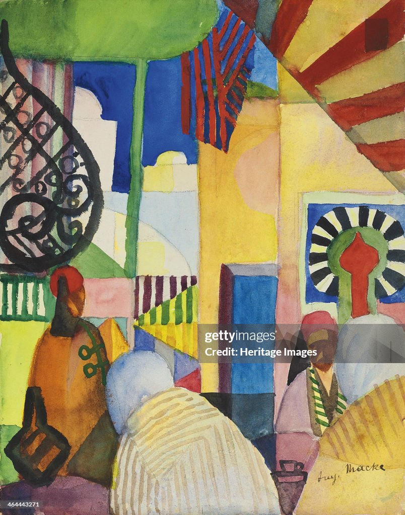 Bazaar, 1914. Artist: Macke, August (1887-1914)