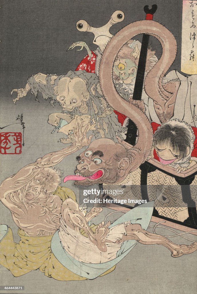 Pandora's box, 1880s. Artist: Yoshitoshi, Tsukioka (1839-1892)