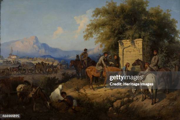 Russian Forces Crosses the Caucasus Mountains in Adjara, 1872. Found in the collection of the State Tretyakov Gallery, Moscow.