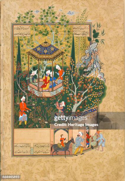 Folio from Haft Awrang , by Jami, 1550s. Jami was one of the last Sufi poets and one of the greatest of all Persian poets. Found in the collection of...