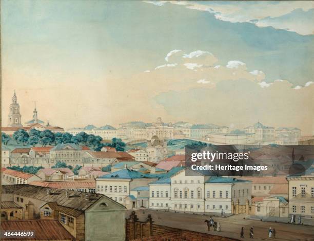 Viewof the Kazan University from the Bolaq, 1842. Found in the collection of the State Art Museum of Republic Tatarstan, Kazan.