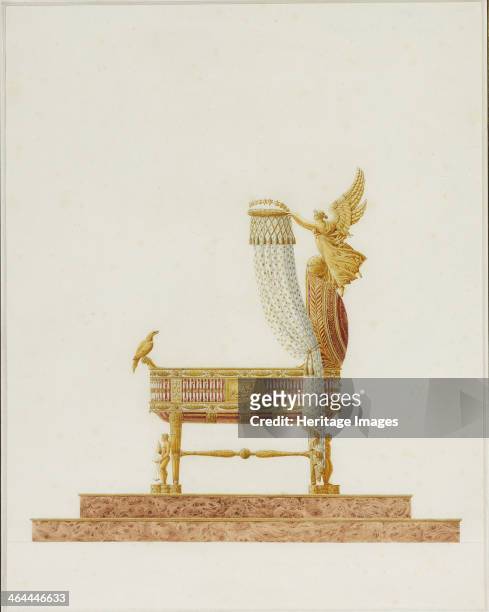 Design of the Bassinet for His Majesty the King of Rome, 1811. Found in the collection of the Patrimoine comte Charles-André Colonna Walewski.