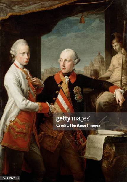 Emperor Joseph II with Grand Duke Pietro Leopoldo of Tuscany, 1769. Found in the collection of the Art History Museum, Vienne.