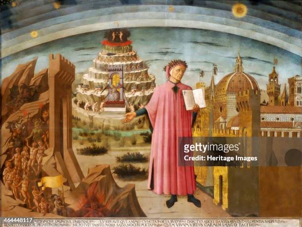 'Dante and the Divine Comedy' , 1464-1465. From the Basilica of Santa Maria del Fiore, Florence.