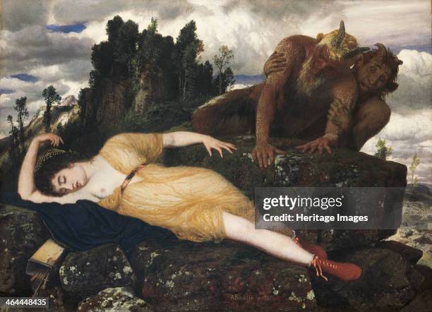 Sleeping Diana Watched by Two Fauns, 1877. Found in the collection of the Kunstsammlung Nordrhein-Westfalen, Dusseldorf.