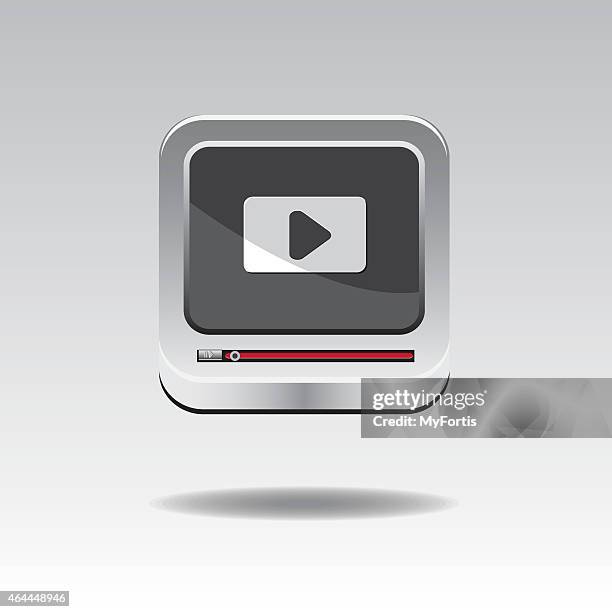 3d vdo player button - camera viewfinder stock illustrations