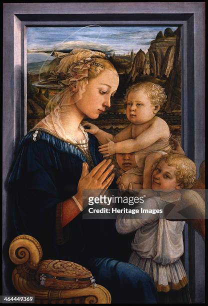 Madonna and Child with two Angels, 1460s. Found in the collection of the Galleria degli Uffizi, Florence.