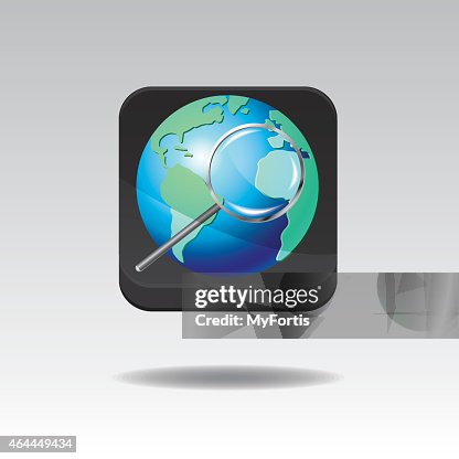3D Internet Searching Button 3D Internet Searching Button