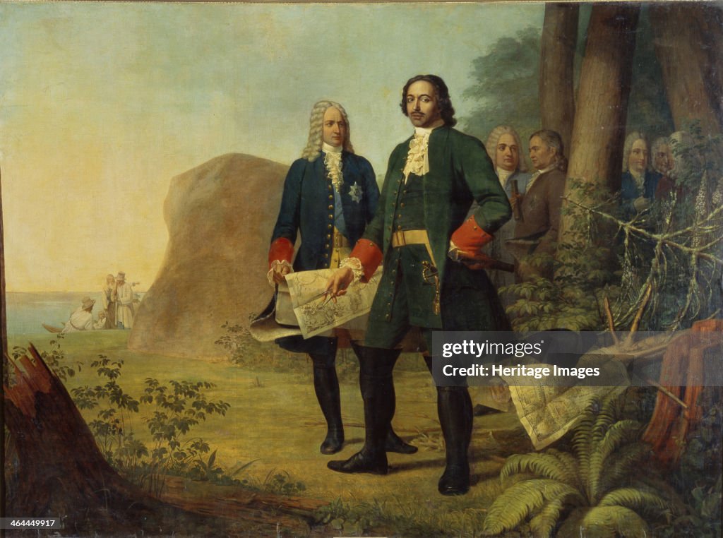 Peter the Great. The founding of Saint Petersburg, 1838. Artist: Venetsianov, Alexei Gavrilovich (1780-1847)