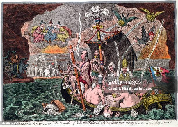 'Charon's Boat, or the Ghosts of all the Talents taking their last voyage', 1807. Gillray, James . Found in the collection of the State A. Pushkin...