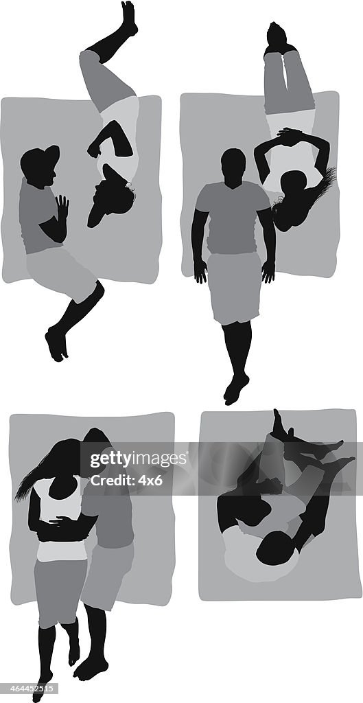 Elevated view of a romantic couple