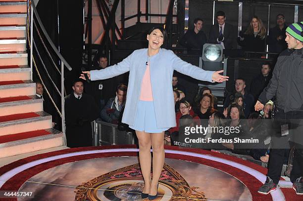 Emma Willis attends as Liz Jones is evicted from the Celebrity Big Brother house at Elstree Studios on January 22, 2014 in Borehamwood, England.