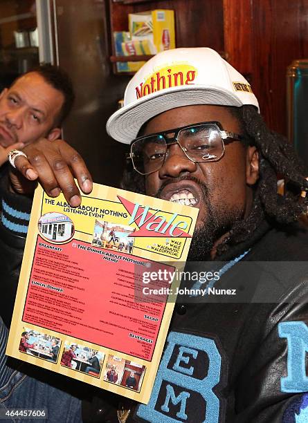 Rapper Wale attends "The Album About Nothing" Release Party on February 25, 2015 in New York City.