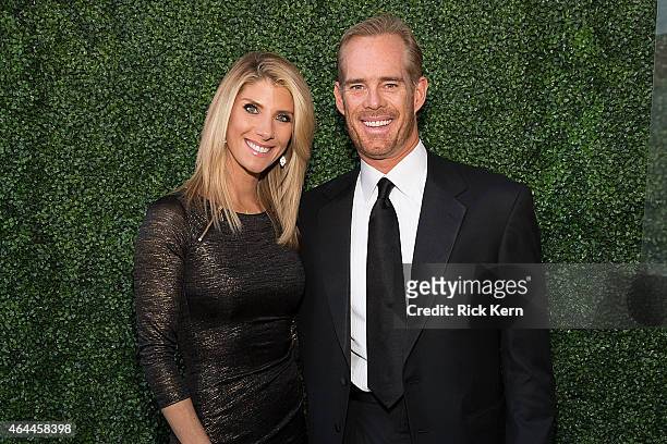 Joe Buck and his wife Michelle Beisner arrive at the Texas Medal of Arts Awards at the Long Center on February 25, 2015 in Austin, Texas.