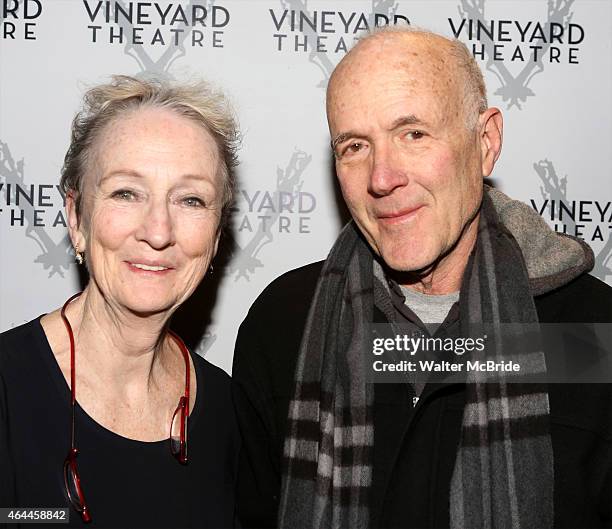 Kathleen Chalfant and husband Henry Chalfant attends the Opening Night of 'Brooklynite' at the Vineyard Theatre on February 25, 2015 in New York City.