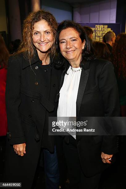 Michela Alpi and Antonella Antonelli attend the 'Marie Claire Loves Art, Celebrating 20 Italian Artists' Exhibition Opening on February 25, 2015 in...