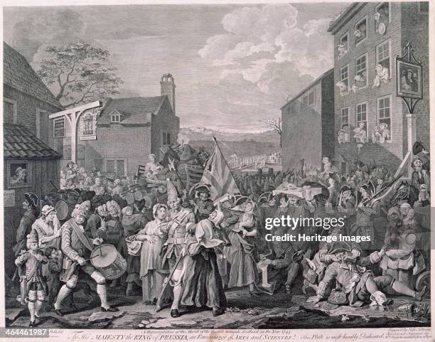 'The March to Finchley', or ' A representation of the march of the guards towards Scotland in the year 1745'; showing the Tottenham Court turnpike at...