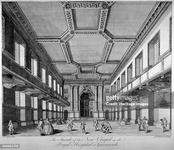 Interior view of the new chapel, Royal Naval Hospital, Greenwich, London, c1790.