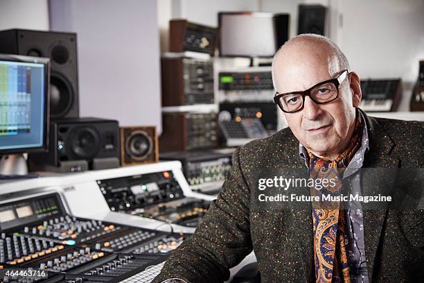 Portrait of English musician and producer Daniel Miller, photographed at his London studio on April 7, 2014. Miller is also the founder of...