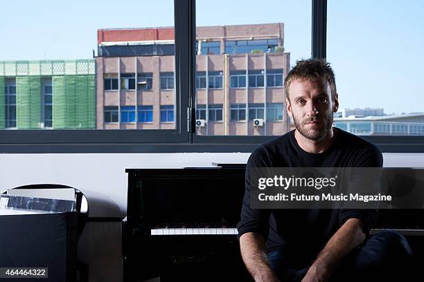 Portrait of Argentinian musician, producer and DJ Gabriel Gutierrez, better known by his stage name Guti, photographed at his home studio in...