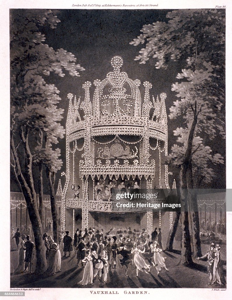 View of Vauxhall Gardens, Lambeth, London, 1809. Artist: J Bluck