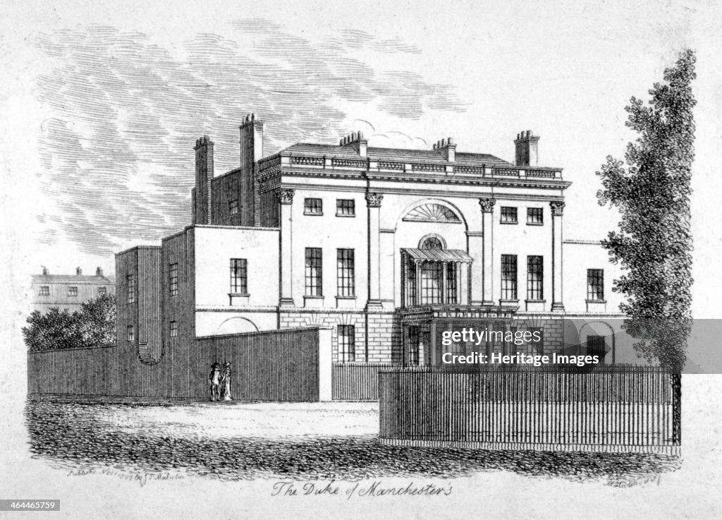 Manchester House, on the north side of Manchester Square, Marylebone, London, 1807. Artist: James Peller Malcolm