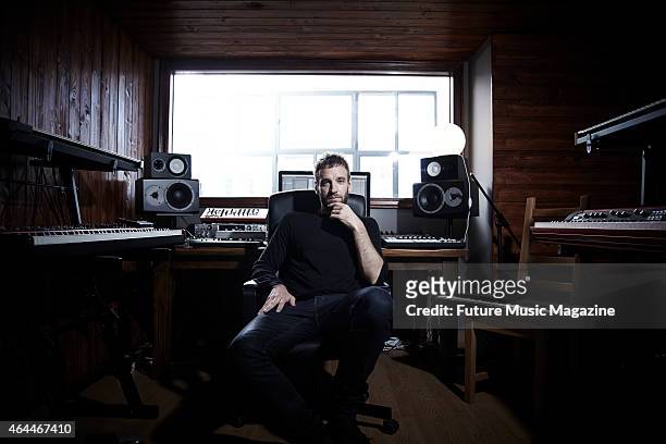 Portrait of Argentinian musician, producer and DJ Gabriel Gutierrez, better known by his stage name Guti, photographed at his home studio in...