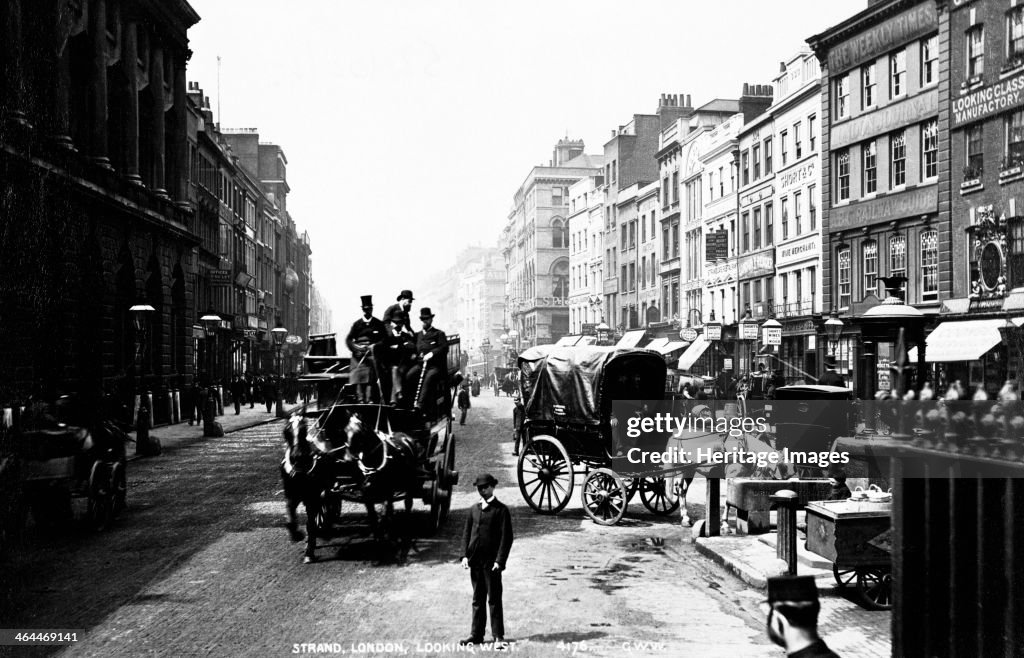 Looking west along the Strand, City of Westminster, London.