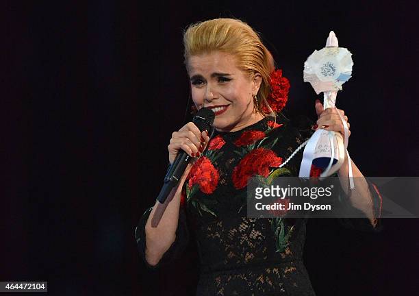 Paloma Faith accepts her Best Female Solo Award at the BRIT Awards 2015 at The O2 Arena on February 25, 2015 in London, England.