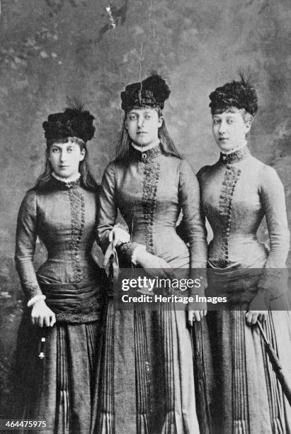 Daughters of King Edward VII; Princess Maud, Louisa and Victoria of Wales, 1886.