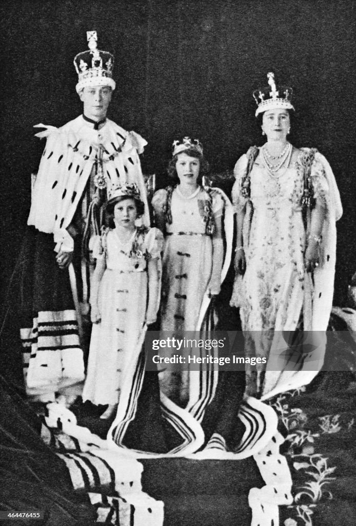 King George VI and Queen Elizabeth on their Coronation Day, 1937.