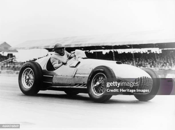 Froilan Gonzalez driving a Ferrari, early 1950s. Nicknamed the 'Bull of the Pampas' Jose Froilan Gonzalez had the unusual distinction of winning the...