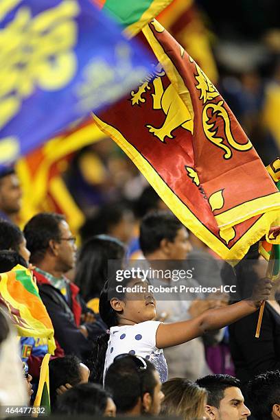 Fans show their support during the 2015 ICC Cricket World Cup match between Sri Lanka and Bangladesh at Melbourne Cricket Ground on February 26, 2015...