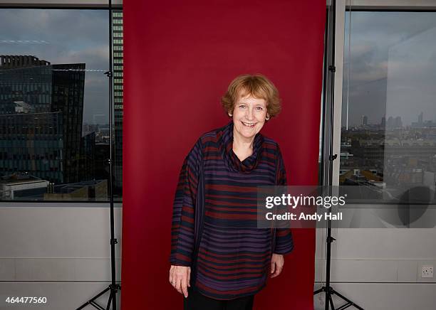 Poet Wendy Cope is photographed for the Observer on October 30, 2014 in London, England.