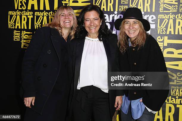 Antonella Antonelli and guests attend the 'Marie Claire Loves Art, Celebrating 20 Italian Artists' Exhibition Opening on February 25, 2015 in Milan,...