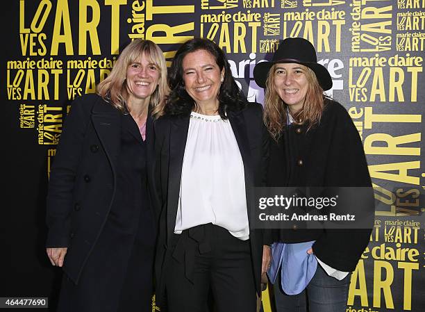 Antonella Antonelli and guests attend the 'Marie Claire Loves Art, Celebrating 20 Italian Artists' Exhibition Opening on February 25, 2015 in Milan,...