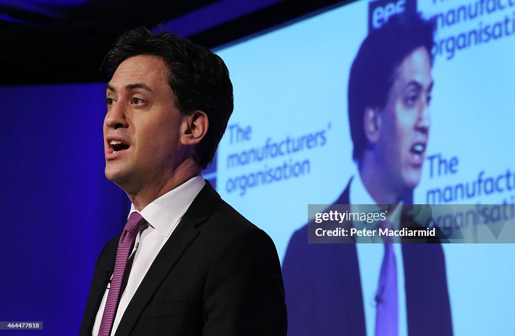 Ed Miliband Addresses Manufacturing Conference