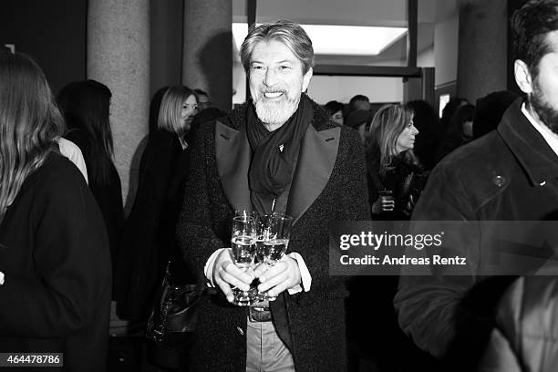 Guest attends the 'Marie Claire Loves Art, Celebrating 20 Italian Artists' Exhibition Opening on February 25, 2015 in Milan, Italy.